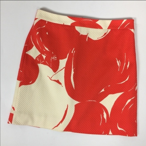 J. Crew Big Apple Postage Orange Cream Mini Skirt Size 2 NWOT - Picture 2 of 8